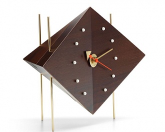 Часы настольные Diamond Clock Walnut фабрики Vitra
