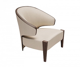 Кресло Seta Club Chair with leather decoration фабрики Rubelli