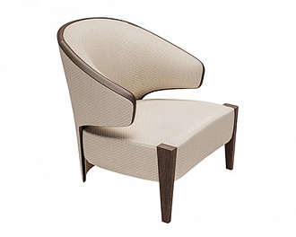 Кресло Seta Club Chair with leather decoration фабрики Rubelli